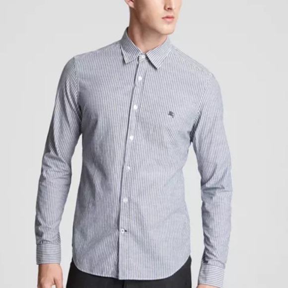 Burberry Brit Men’s Button Down Striped Blue Shirt Size XL Dress Business Shirt - Picture 1 of 9